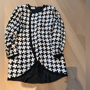 VINTAGE Judith Ann Plus beaded dress w bugle beads - 2X- dress/topper- all bead